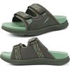 KuaiLu Mens Orthotic Sandals Arch Support Cushion Recovery Walking Slides(Green)