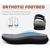 KuaiLu Mens Orthotic Sandals Arch Support Cushion Recovery Walking Slides(Grey)