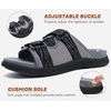 KuaiLu Mens Orthotic Sandals Arch Support Cushion Recovery Walking Slides(Grey)
