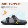 KuaiLu Mens Orthotic Sandals Arch Support Cushion Recovery Walking Slides(Grey)