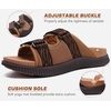 KuaiLu Mens Orthotic Sandals Arch Support Cushion Recovery Walking Slides(Khaki)