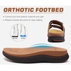KuaiLu Mens Orthotic Sandals Arch Support Cushion Recovery Walking Slides(Khaki)