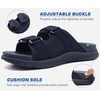 KuaiLu Mens Orthotic Sandals Arch Support Cushion Recovery Walking Slides(Navy)