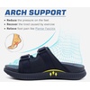 KuaiLu Mens Orthotic Sandals Arch Support Cushion Recovery Walking Slides(Navy)