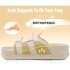 KuaiLu Mens Orthotic Sandals Comfort Arch Support Fabric Sandal Slippers(Beige White)