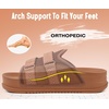 KuaiLu Mens Orthotic Sandals Comfort Arch Support Fabric Sandal Slippers(Dark Brown)