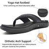KuaiLu Mens Sport Flip Flops Orthotic Thong Sandals With Arch Support(Black)