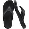 KuaiLu Mens Sport Flip Flops Orthotic Thong Sandals With Arch Support(Black)