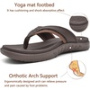 KuaiLu Mens Sport Flip Flops Orthotic Thong Sandals With Arch Support(Brown)