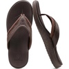 KuaiLu Mens Sport Flip Flops Orthotic Thong Sandals With Arch Support(Brown)