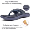 KuaiLu Mens Sport Flip Flops Orthotic Thong Sandals With Arch Support(Dark Blue)