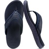KuaiLu Mens Sport Flip Flops Orthotic Thong Sandals With Arch Support(Dark Blue)