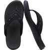 KuaiLu Mens Sport Flip Flops Orthotic Thong Sandals With Arch Support(Fashion Black)