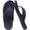 KuaiLu Mens Sport Flip Flops Orthotic Thong Sandals With Arch Support(Fashion Blue)