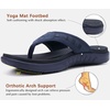 KuaiLu Mens Sport Flip Flops Orthotic Thong Sandals With Arch Support(Fashion Blue)