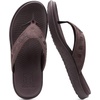 KuaiLu Mens Sport Flip Flops Orthotic Thong Sandals With Arch Support(Fashion Brown)