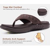 KuaiLu Mens Sport Flip Flops Orthotic Thong Sandals With Arch Support(Fashion Brown)