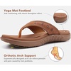 KuaiLu Mens Sport Flip Flops Orthotic Thong Sandals With Arch Support(Fashion Khaki)