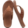KuaiLu Mens Sport Flip Flops Orthotic Thong Sandals With Arch Support(Fashion Khaki)