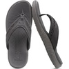 KuaiLu Mens Sport Flip Flops Orthotic Thong Sandals With Arch Support(Grey)
