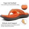 KuaiLu Mens Sport Flip Flops Orthotic Thong Sandals With Arch Support(Orange)