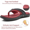 KuaiLu Mens Sport Flip Flops Orthotic Thong Sandals With Arch Support(Red Black)