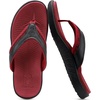 KuaiLu Mens Sport Flip Flops Orthotic Thong Sandals With Arch Support(Red Black)