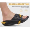 KuaiLu Recovery Sandals Women With Comfortable Arch Support Sport Slides(All Black)