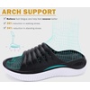 KuaiLu Recovery Sandals Women With Comfortable Arch Support Sport Slides(Black White)