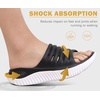 KuaiLu Recovery Sandals Women With Comfortable Arch Support Sport Slides(Black White)