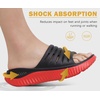 KuaiLu Recovery Sandals Women With Comfortable Arch Support Sport Slides(Black/Red)