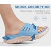 KuaiLu Recovery Sandals Women With Comfortable Arch Support Sport Slides(Blue White)