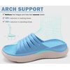 KuaiLu Recovery Sandals Women With Comfortable Arch Support Sport Slides(Blue White)