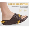 KuaiLu Recovery Sandals Women With Comfortable Arch Support Sport Slides(Brown)