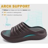 KuaiLu Recovery Sandals Women With Comfortable Arch Support Sport Slides(Brown)
