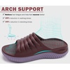 KuaiLu Recovery Sandals Women With Comfortable Arch Support Sport Slides(Brown Purple)