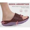 KuaiLu Recovery Sandals Women With Comfortable Arch Support Sport Slides(Brown Purple)