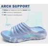 KuaiLu Recovery Sandals Women With Comfortable Arch Support Sport Slides(Camo Blue)