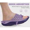 KuaiLu Recovery Sandals Women With Comfortable Arch Support Sport Slides(Double Purple)