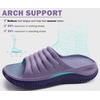 KuaiLu Recovery Sandals Women With Comfortable Arch Support Sport Slides(Double Purple)