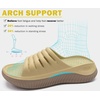 KuaiLu Recovery Sandals Women With Comfortable Arch Support Sport Slides(Khaki Brown)