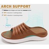 KuaiLu Recovery Sandals Women With Comfortable Arch Support Sport Slides(Khaki White)