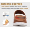 KuaiLu Recovery Sandals Women With Comfortable Arch Support Sport Slides(Khaki White)
