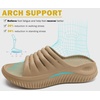 KuaiLu Recovery Sandals Women With Comfortable Arch Support Sport Slides(Light Brown)