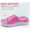 KuaiLu Recovery Sandals Women With Comfortable Arch Support Sport Slides(Pink White)