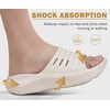 KuaiLu Recovery Sandals Women With Comfortable Arch Support Sport Slides(White Beige)