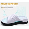 KuaiLu Recovery Sandals Women With Comfortable Arch Support Sport Slides(White Black)