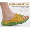 KuaiLu Recovery Sandals Women With Comfortable Arch Support Sport Slides(Yellow Green)