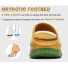 KuaiLu Recovery Sandals Women With Comfortable Arch Support Sport Slides(Yellow Green)