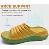 KuaiLu Recovery Sandals Women With Comfortable Arch Support Sport Slides(Yellow Green)